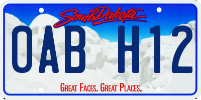 SD license plate 0ABH12