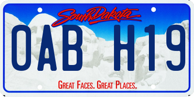 SD license plate 0ABH19