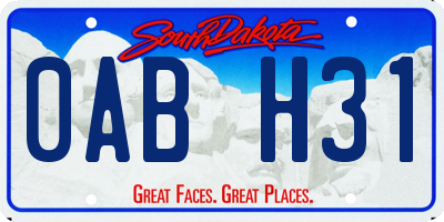 SD license plate 0ABH31