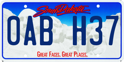 SD license plate 0ABH37