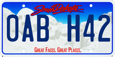 SD license plate 0ABH42