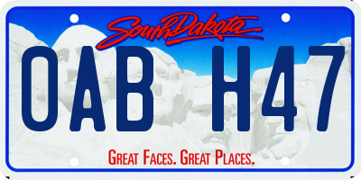 SD license plate 0ABH47