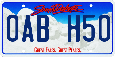 SD license plate 0ABH50