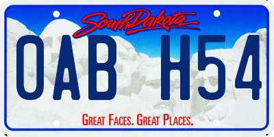 SD license plate 0ABH54