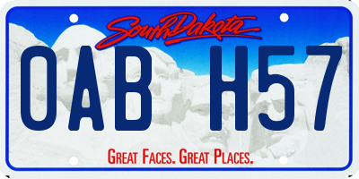 SD license plate 0ABH57