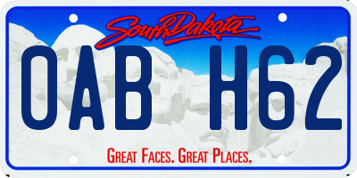 SD license plate 0ABH62