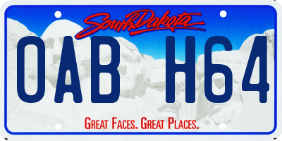 SD license plate 0ABH64