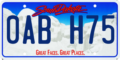 SD license plate 0ABH75