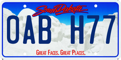 SD license plate 0ABH77