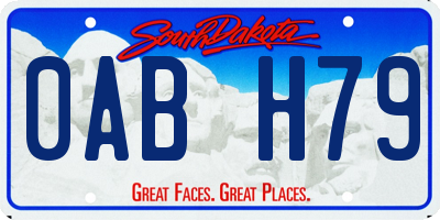 SD license plate 0ABH79