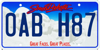 SD license plate 0ABH87