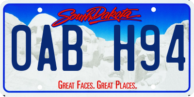 SD license plate 0ABH94