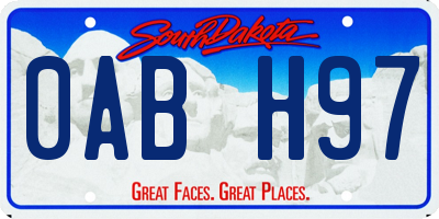 SD license plate 0ABH97