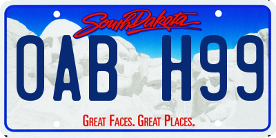 SD license plate 0ABH99