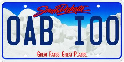 SD license plate 0ABI00