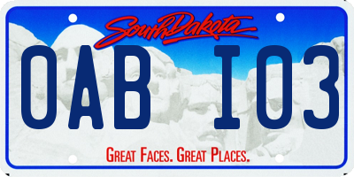 SD license plate 0ABI03