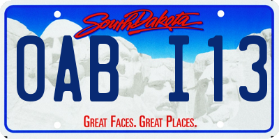 SD license plate 0ABI13