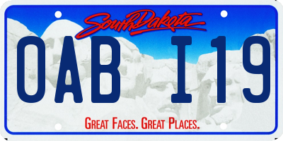 SD license plate 0ABI19