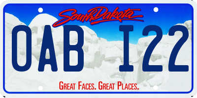 SD license plate 0ABI22