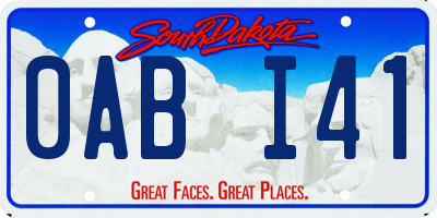 SD license plate 0ABI41