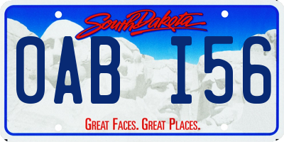 SD license plate 0ABI56