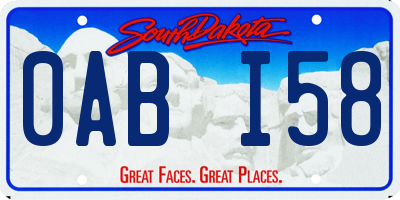 SD license plate 0ABI58