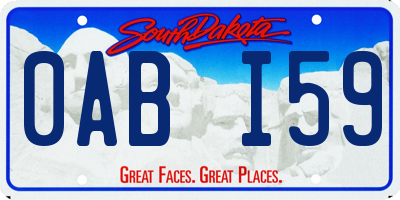 SD license plate 0ABI59