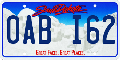 SD license plate 0ABI62