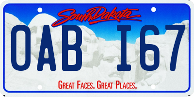 SD license plate 0ABI67