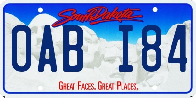 SD license plate 0ABI84