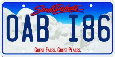 SD license plate 0ABI86