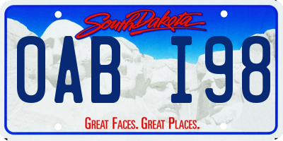 SD license plate 0ABI98