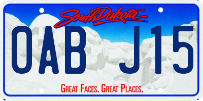 SD license plate 0ABJ15