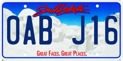 SD license plate 0ABJ16