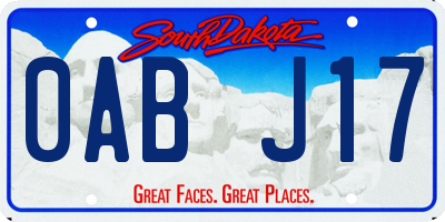 SD license plate 0ABJ17
