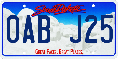 SD license plate 0ABJ25