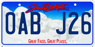 SD license plate 0ABJ26