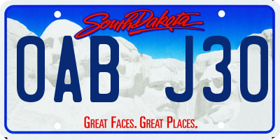 SD license plate 0ABJ30