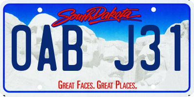 SD license plate 0ABJ31