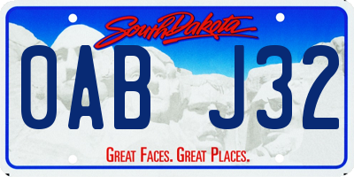 SD license plate 0ABJ32