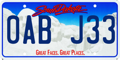 SD license plate 0ABJ33