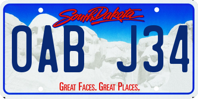 SD license plate 0ABJ34