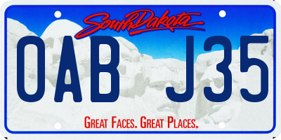 SD license plate 0ABJ35