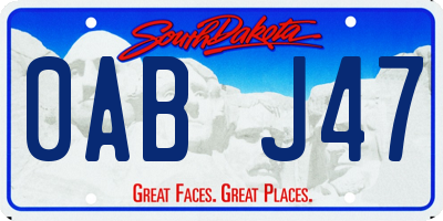 SD license plate 0ABJ47