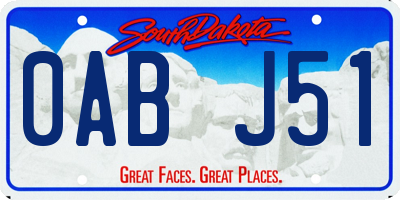 SD license plate 0ABJ51