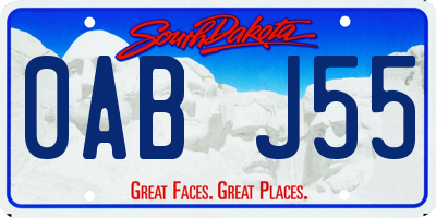SD license plate 0ABJ55
