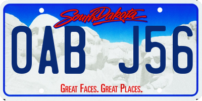 SD license plate 0ABJ56