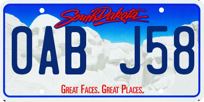 SD license plate 0ABJ58