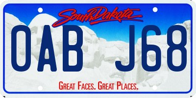 SD license plate 0ABJ68