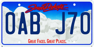 SD license plate 0ABJ70